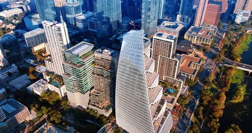 Block 185 or Sail Tower in the scenery of Austin downtown, Texas, USA.