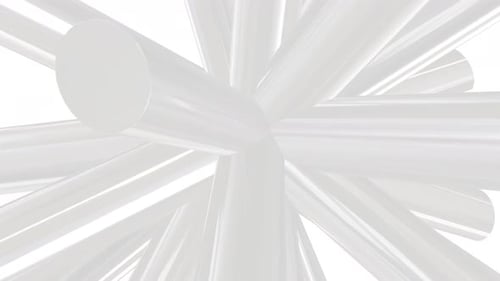 Glossy Geometric Cylinders Interacting in Abstract Motion