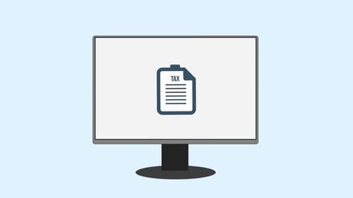 Digital Tax Payment on Computer Monitor