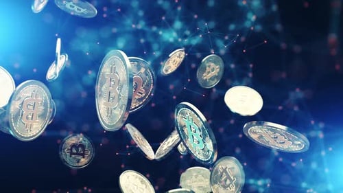 Bitcoin Network Technology Concept Futuristic Background
