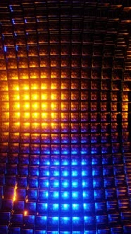 Abstract Glowing Cubes Grid Seamless Loop Background