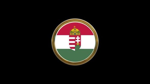 Animation en boucle avec l'icône du cercle du drapeau hongrois