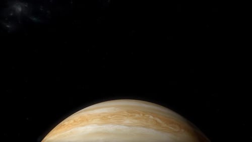 Satellite Orbiting Gas Giant Planet in Deep Space