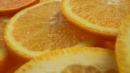 Fresh Sliced Oranges Close-Up Display