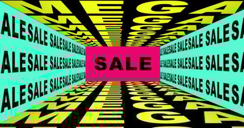 Mega Sale Modern Tunnel Motion Design Mega Sale Resolution Kinetic Typography Loop Animation Concept