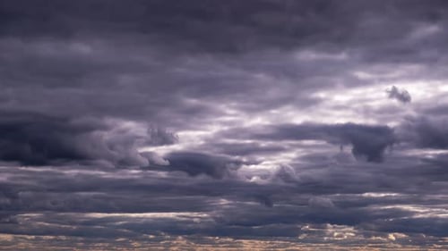 Timelapse of Fast-Moving Storm Clouds in Wide Shot