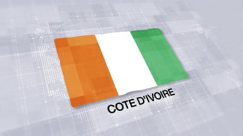 Ivory Coast Flag Presentation Displayed On Modern Clean White Background