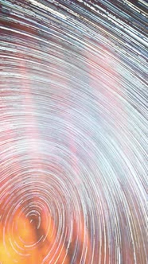 Time-lapse. Star circles in the night sky