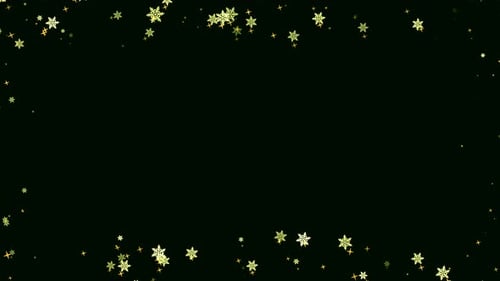 Golden Snowflakes and Stars Festive Christmas Border Frame Animation