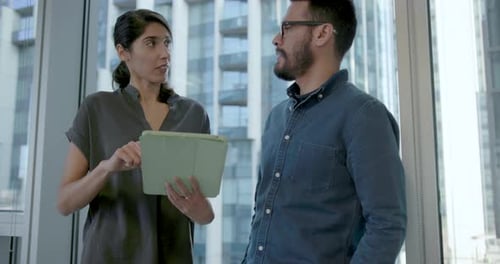Business People Working and Meeting in Office, using Digital Tablet