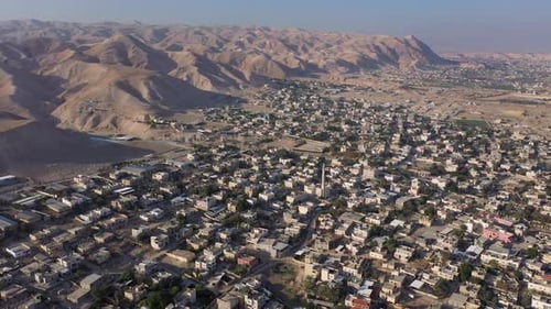 Aerial view over Jericho City in palestine territory Panorama