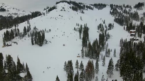 4K Drone Shot of Ski Resort