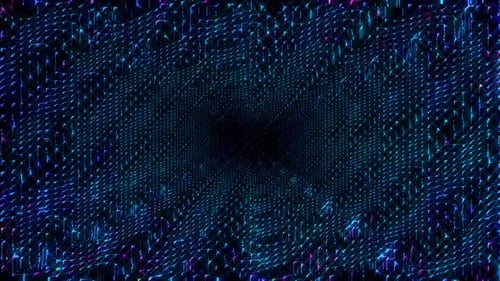 Futuristic Neon Digital Grid Background Loop