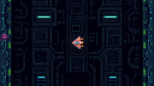Pixel Art Space Combat Video Game Animation