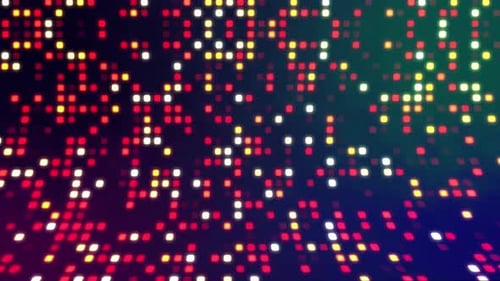 Abstract Glowing Pixel Grid Loop Background