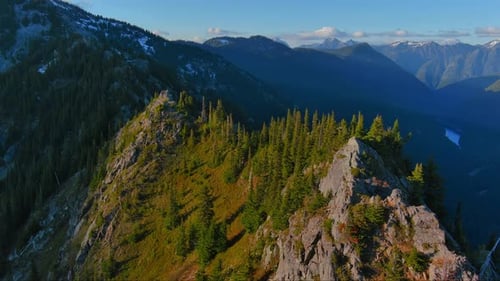 Aerial View Of Mountain Peaks. British Columbia, Canada.