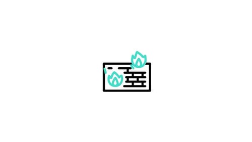 Animated Flat Design Firewall Icon for Digital Security