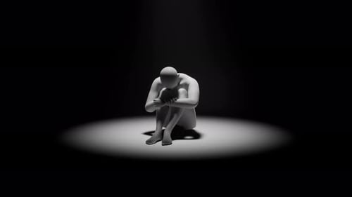 Figura solitaria bajo los reflectores