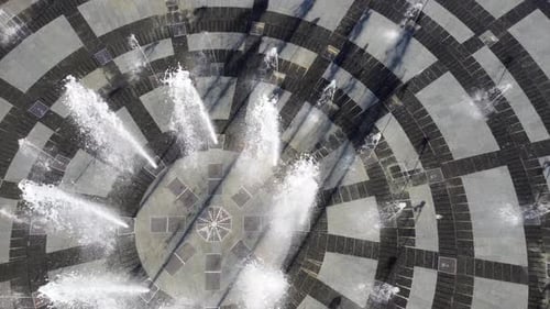 Fountains on Freedom square in Kharkiv city