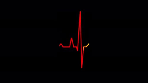 Red line heartbeat rate looping animation