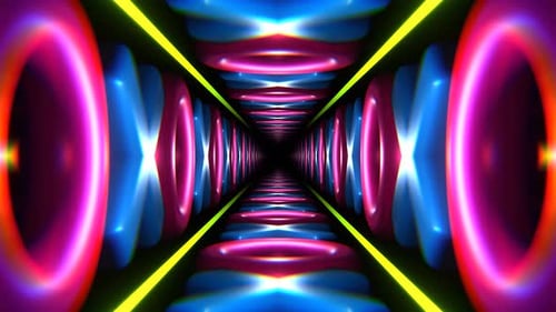 Pink Blue And Light Green Endless Xo Tunnel Background Vj Loop I 4K