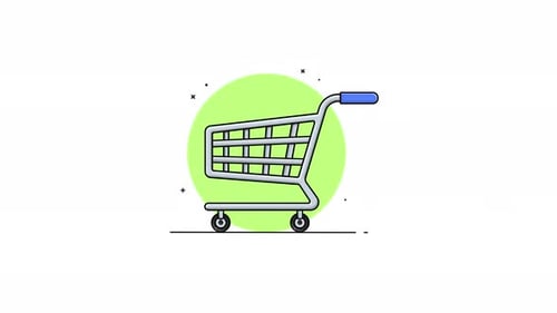 4k Shopping Cart Animation Video