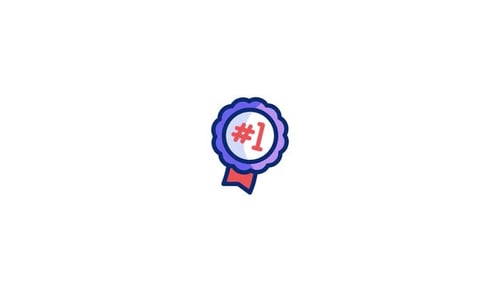 Hand Drawn Number One Badge Award Animation