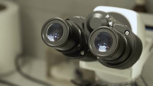 Binocular Professional Scientific Microscope Laboratory, Close-Up
