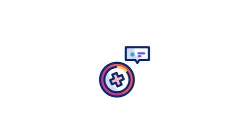 Animated Plus Checkmark Icon with Chat Bubble for Technology UI