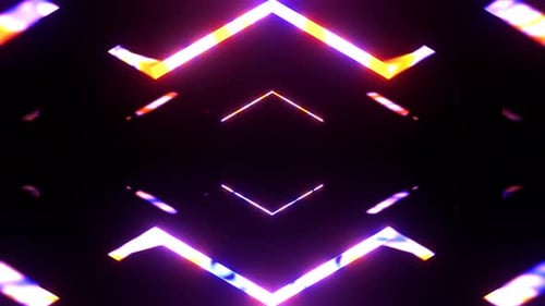 Textured Neon Orange Purple Blue Arrow Vj Loop Background