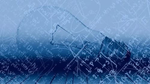 Animation of light bulb and scientific formule data processing