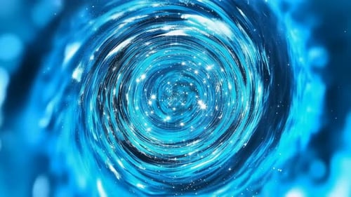 Vortex cosmique abstrait bleu avec des étoiles lumineuses scintillantes