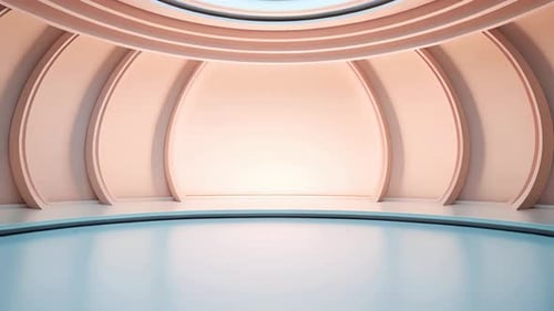 Modern 3D Studio Background with Smooth Architectural Curves