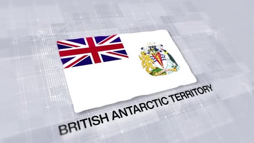 British Antarctic Territory Flag Presentation Displayed On Modern Clean White Background