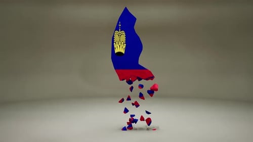 Liechtenstein-Karte mit Flagge