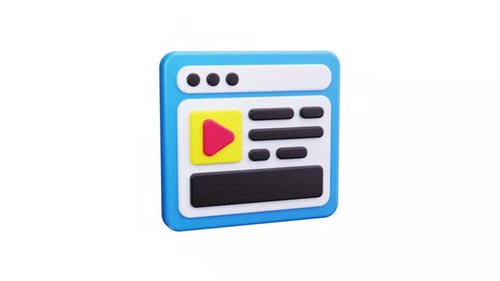 3D Animated Web Browser UI Element Reveal