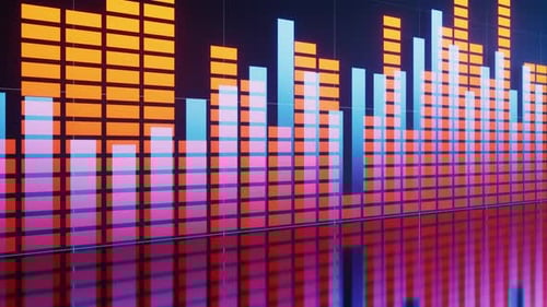 Animated Colorful Audio Spectrum Equalizer Music Visualizer