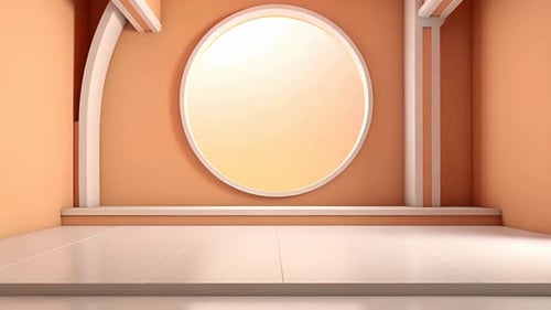 Podium Futuristische Vitrine mit Plattform für Produktausstellungen. Leeres modernes Bühnendisplay