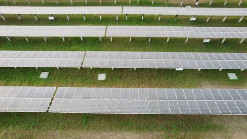 Solar Power Plant Station Ecology Solar Power Station Solar Panels in Field