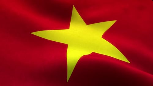 Realistic Waving National Flag of Vietnam Seamless Loop
