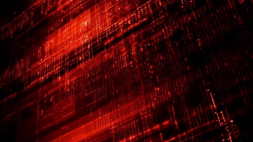 Futuristic Red Digital Data Grid Loop Background