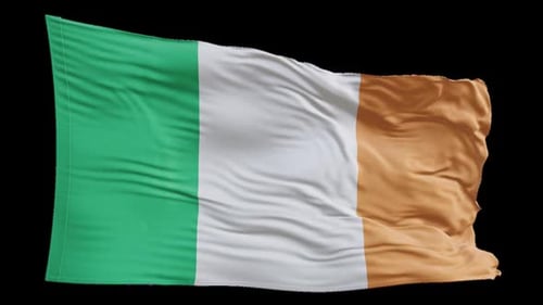 Realistic Waving Ireland National Flag