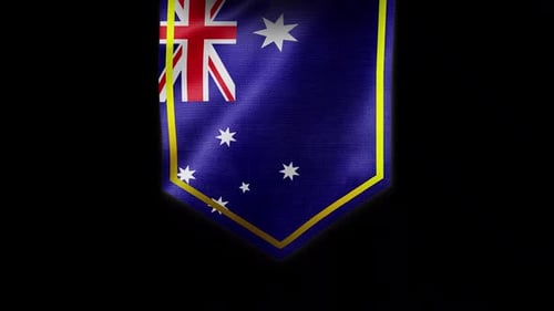 Australia National Flag Waving Pennant Animation