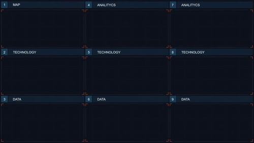 Dynamic Information Grid Title Animations for Technology Projects