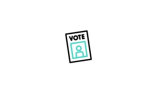 Flat Design Voting Ballot Icon Animation