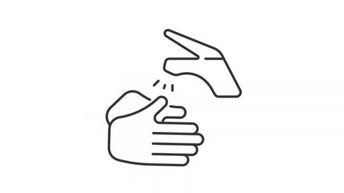 Hand Washing Sanitizing Line Icon Animation