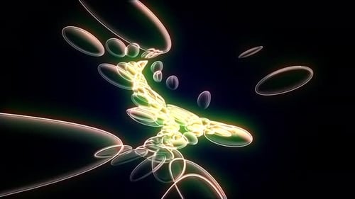 Abstract Glowing Fluid Ovals Moving Background Loop