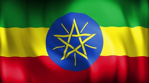 Waving Ethiopian Flag Loop Animation