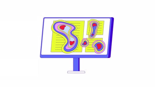 Computer screen heatmap 2D object animation
