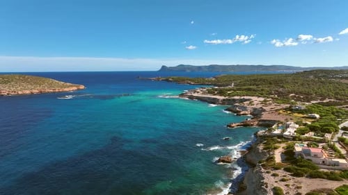 Ibiza Turquoise Waters at Cala Bassa Aerial View